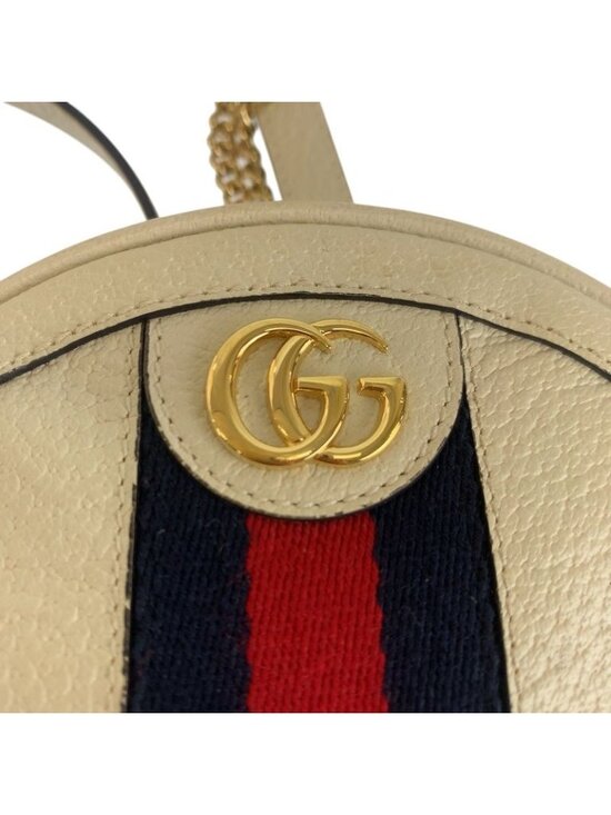 Gucci Ophidia White Gold Leather Backpack main image 6